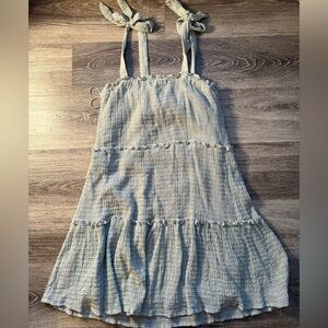 Altar'd State Women's XS Green Ruffle Mini Tiered Dress EUC